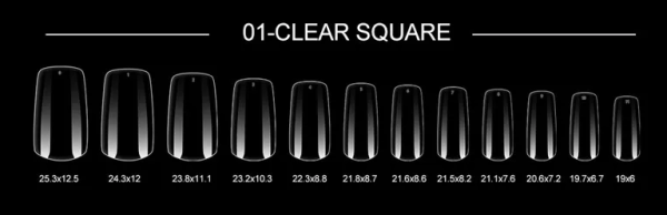 Nail Tip Clear Square Box